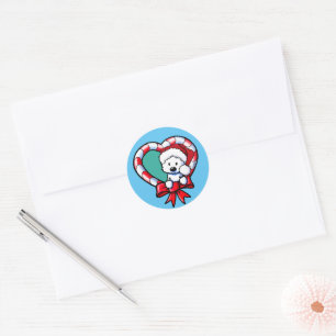 KiniArt Westie Weihnachts-Liebe Runder Aufkleber