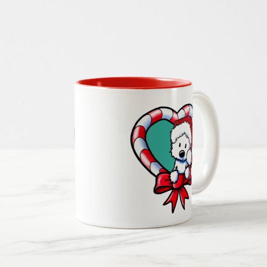KiniArt Westie Weihnachts-Liebe Zweifarbige Tasse (VorderseiteRechts)