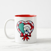 KiniArt Westie Weihnachts-Liebe Zweifarbige Tasse (Links)