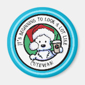 KiniArt Westie Weihnachtskaffee Magnet (Vorne)