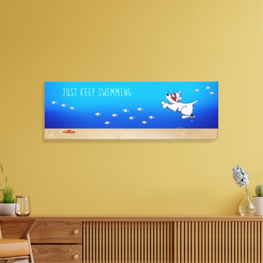 KiniArt Westie White Terrier Ocean Leinwanddruck (Insitu (Wohnzimmer))