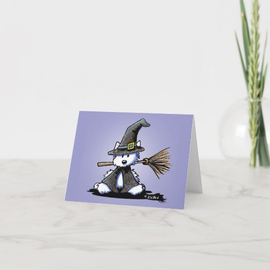KiniArt Westie Witch Halloween Card Karte (Vorderseite)