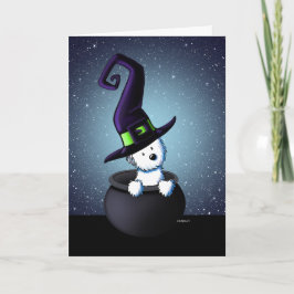 KiniArt Westie Witch Halloween Karte