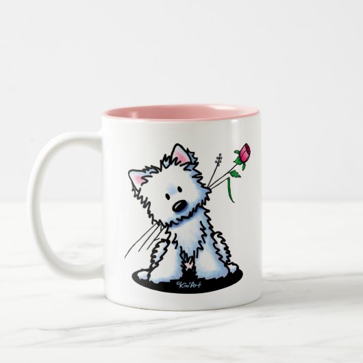 KiniArt Westie Zweifarbige Tasse (Links)