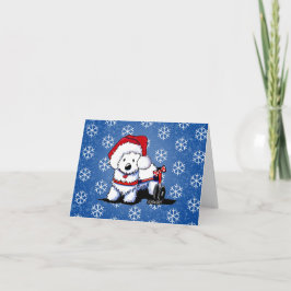 KiniArt Wheels Westie Christmas Card Feiertagskarte