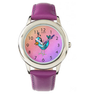 KiniArt Whimsical Little Bird Watch Armbanduhr