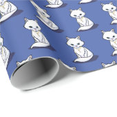KiniArt White Cat Geschenkpapier (Rolleneckpunkt)