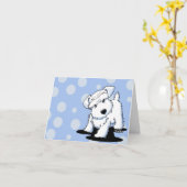 KiniArt White Schnauzer Grußkarten Karte (Gelbe Blume)