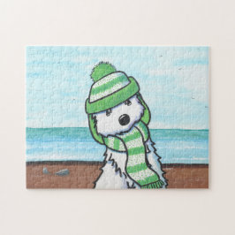 KiniArt Winter Beach Westie Puzzle