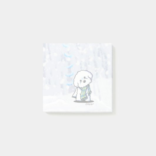 KiniArt Winter Bichon Notes Post-it Klebezettel (Vorderseite)