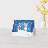 KiniArt Winter Westie Duo Card Karte (Gelbe Blume)