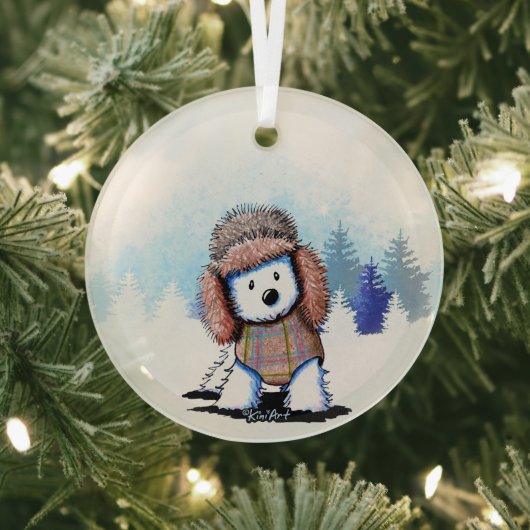 KiniArt Winter Westie Terrier Ornament Aus Glas (InSitu)