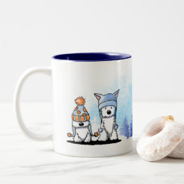 KiniArt Winter Westie Terriers Zweifarbige Tasse