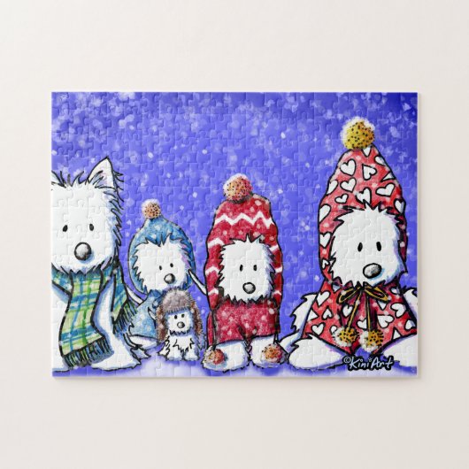 KiniArt Winter Westies Jigsaw Puzzle (Horizontal)