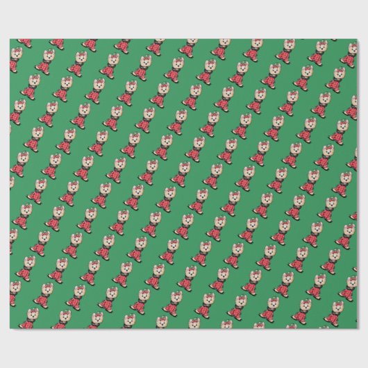 KiniArt Yorkie Cutiepie Geschenkpapier (Flach)