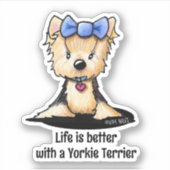 KiniArt Yorkie Sticker (Vorderseite)