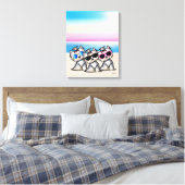 KiniArt Yorkie Trio Beach Leinwanddruck (Insitu (Schlafzimmer))