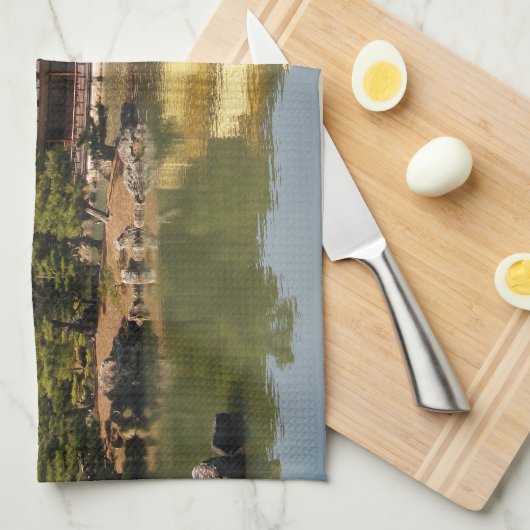 Kinkaku-ji 金 閣 Tempel 寺 Goldenen Pavillon Geschirrtuch (Viertel Falte)