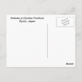 Kinkaku-ji (Goldener Pavillon) Postkarte (Rückseite)