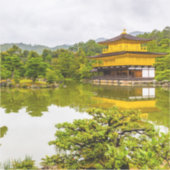 Kinkaku-ji oder Goldener Pavillon und Teich, Kyoto Aufkleber (Vorderseite)