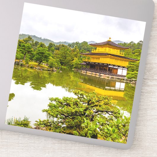 Kinkaku-ji oder Goldener Pavillon und Teich, Kyoto Aufkleber (Detail)