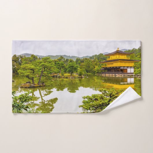 Kinkaku-ji oder Goldener Pavillon und Teich, Kyoto Badhandtuch Set (Handtuch)