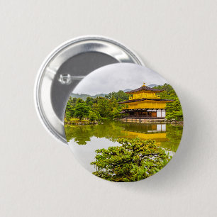 Kinkaku-ji oder Goldener Pavillon und Teich, Kyoto Button