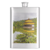 Kinkaku-ji oder Goldener Pavillon und Teich, Kyoto Flachmann (Vorderseite)