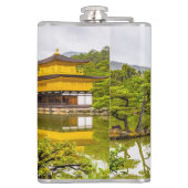Kinkaku-ji oder Goldener Pavillon und Teich, Kyoto Flachmann (Rückseite)