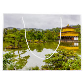 Kinkaku-ji oder Goldener Pavillon und Teich, Kyoto Große Geschenktüte (Rückseite)