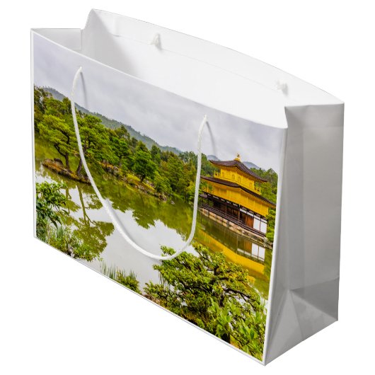 Kinkaku-ji oder Goldener Pavillon und Teich, Kyoto Große Geschenktüte (Rückseite Schrägansicht)