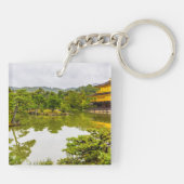 Kinkaku-ji oder Goldener Pavillon und Teich, Kyoto Schlüsselanhänger (Rückseite)