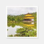 Kinkaku-ji oder Goldener Pavillon und Teich, Kyoto Serviette (Vorderseite)