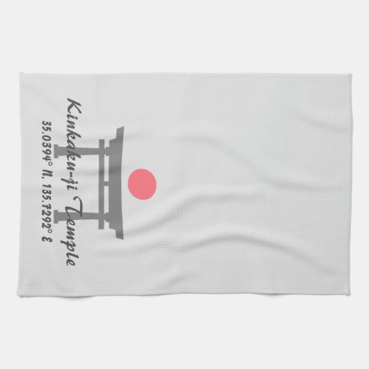 Kinkaku-ji Temple Latitude Longitude Geschirrtuch (Horizontal)