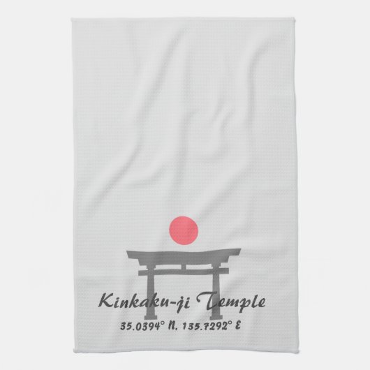 Kinkaku-ji Temple Latitude Longitude Geschirrtuch (Vertikal)