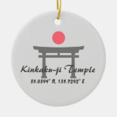 Kinkaku-ji Temple Latitude Longitude Keramik Ornament (Vorne)