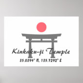 Kinkaku-ji Temple Latitude Longitude Poster (Vorne)