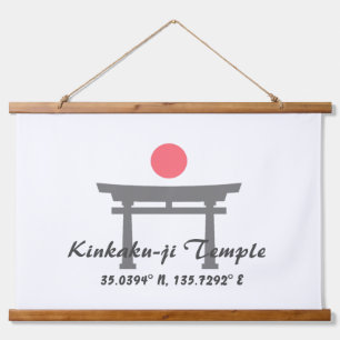 Kinkaku-ji Temple Latitude Longitude Wandteppich Mit Holzrahmen