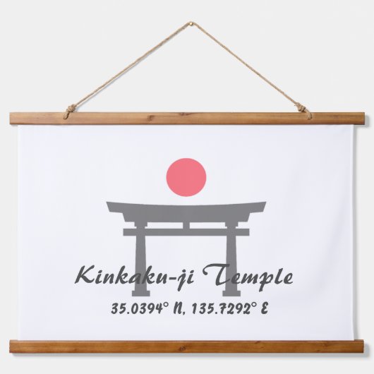 Kinkaku-ji Temple Latitude Longitude Wandteppich Mit Holzrahmen (Vorne)