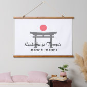 Kinkaku-ji Temple Latitude Longitude Wandteppich Mit Holzrahmen (Schlafzimmer)