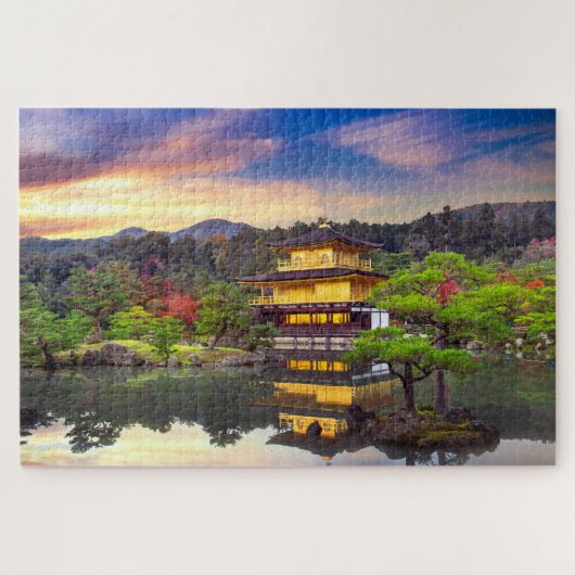 Kinkaku-ji Zen Tempel Kyoto Japan Sunset Travel Puzzle (Horizontal)