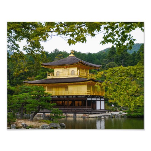 Kinkaku-ju (Goldener Pavillon), Kyoto - Foto Print (Vorne)