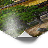 Kinkaku-ju (Goldener Pavillon), Kyoto - Foto Print (Ecke)