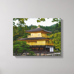 Kinkaku-ju (goldenes Pavillion), Kyoto Leinwanddruck