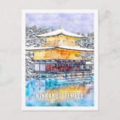 Kinkakuji Temple Japan Travel Watercolor Sketch Postkarte (Vorderseite)