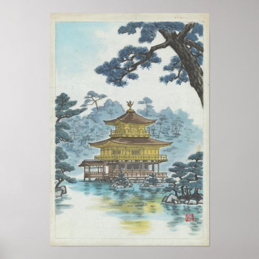 Kinkakuji Temple Kamei Tobei Art Poster (Vorne)