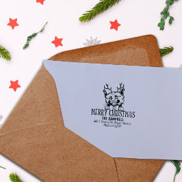 Kinkalow Cat Rücksendeadresse Weihnachten Gummistempel