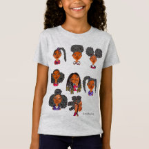 Kinky Curly Brown Skin Girls T - Shirt