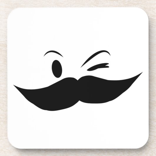 Kinky Mustache Getränkeuntersetzer (Vorderseite)