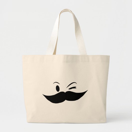 Kinky Mustache Jumbo Stoffbeutel (Vorne)